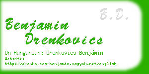 benjamin drenkovics business card